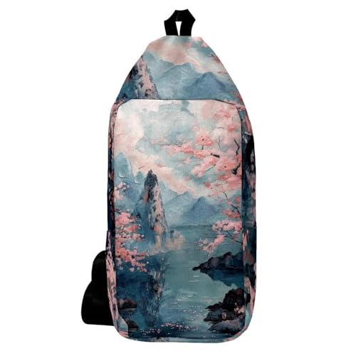 Sac à dos à bandoulière homme femme sac de poitrine peinture à l'huile