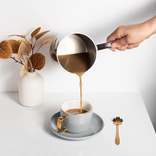 image for IMEEA Milk Warmer Pot Turkish Coffee Pot 18/10 Tri-Ply Stainless Steel