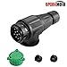 SPARKMOTO 13 Poliger Anhänger Stecker, mit Wasserfester Dichtung,12V Wasserdicht Anhängerstecker 13 polige mit Grün Parking Cover,13 polige Anhänger Stecker Für WohnwagenPKW AHK Adapter Stecker(lang)