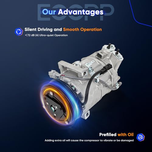 Image of ECCPP AC Compressor Fit for Nissan Sentra 1.8L 1.6L 2013-2019 | Fit for Nissan Tsuru 1.6L 2014-2017 Fast Cooling AC Compressor with Clutch