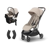 UPPAbaby Minu V3 Stroller + Aria V2 Infant Car Seat Travel System Combo – Adapter, Foot Cover, Bug and Rain Shields, Car Seat Base, and Infant Insert Included – Ada (Sandstone Mélange)