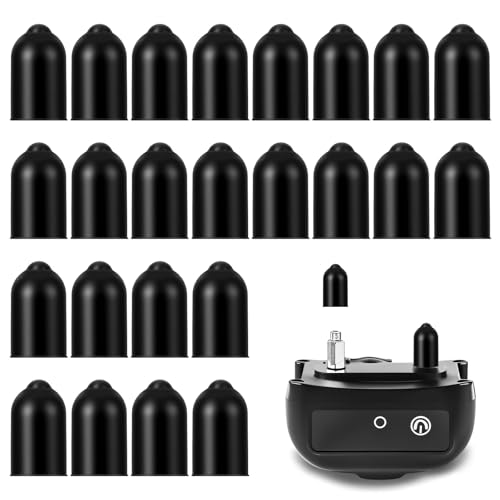 Ymapinc 24Pcs Shock Collar Dog Rubber Tips - Prong Collar Cover Replacement, pet Safe Collars for Training Dog Shock Prongs or Anti Bark