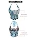 Alivila.Y Fashion Womens Halter Sexy Overbust Corset Boned Renaissance Bustier Crop Tops 527-Blue Daisy-L