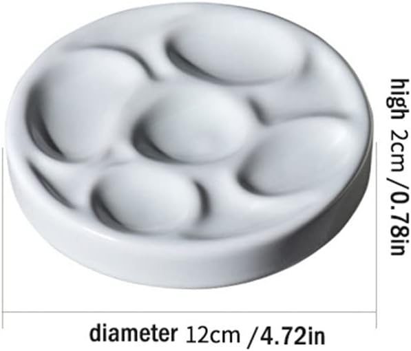 HBJWOV Ceramic Watercolor Palette Multi-Cell Watercolor Painting White Porcelain Palette Professional Painting(D)
