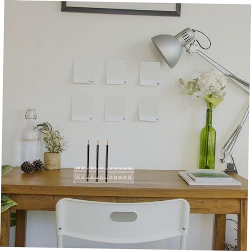 Image of Cabilock Small Desk Organizer Clear Acrylic Brush Display Pen Stand: Pen Holder Pen Organizers for Colored Pencils Paint Makeups Cosmetic Brush Hole Desktop Stand