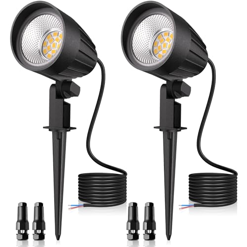 MEIKEE 7W 800LM Low Voltage Landscape Lighting, 12V 24V 2700K Warm White LED Landscape Lights IP66 Waterproof Outdoor Spot Lights for Garden Pathway W