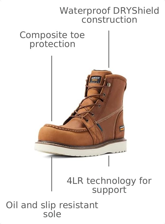 Image of Ariat Men's Rebar Wedge Moc Toe 6 inch Waterproof Composite Toe Work Boot