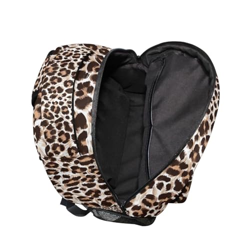 ALAZA Leopard Cheetah Print Animal Backpack Purse with Multiple Pockets Name Card Personalized Travel Laptop Book Bag, Size M/16.9 inch3