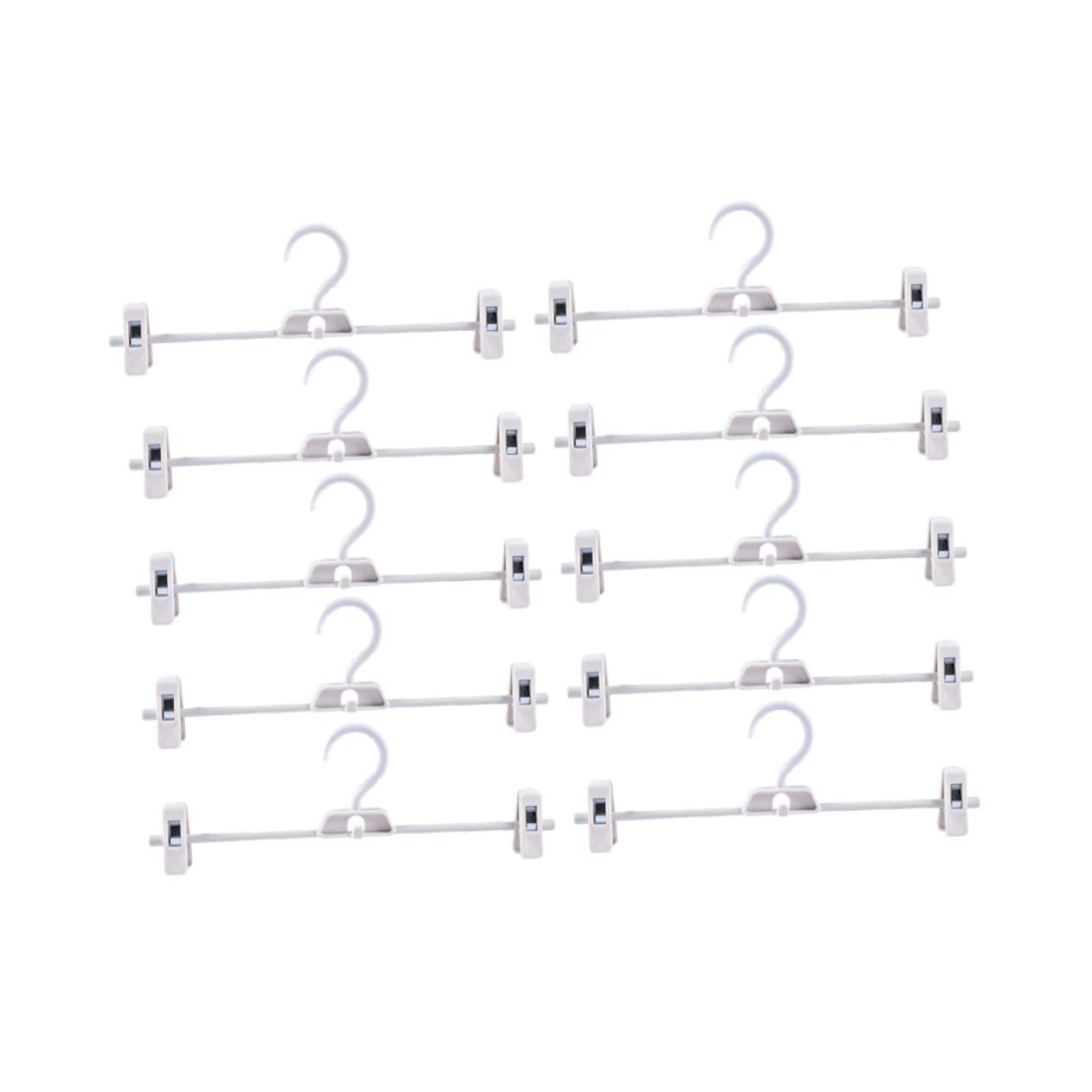 Unomor 10pcs Plastic Pants Hangers Rack Space Saving Drying Hanger Clamps for Home Reliable Non-Slip Design