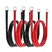 Amfuujoy 4PCS 4 AWG 24 Inch Battery Cable, 60CM 4 Gauge 25mm² Pure Copper Battery Inverter Cables Set, with 3/8