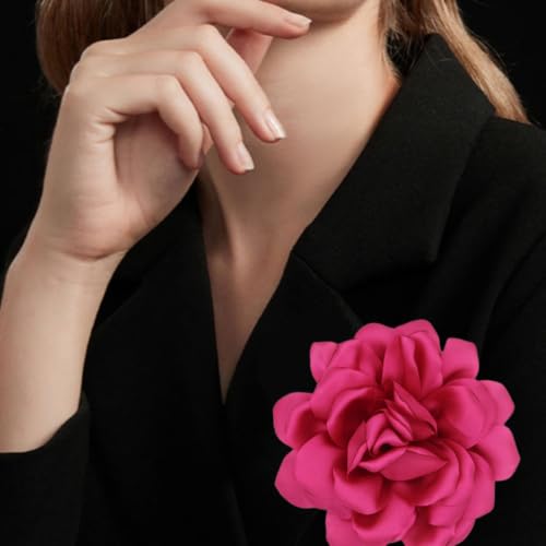 Image of Rose Brooch and Pin for Women Elegant Delicate Flower Pin Shawl Clip Duck Beak Clip for Women's Dress Banquet Party Jewelry Gift