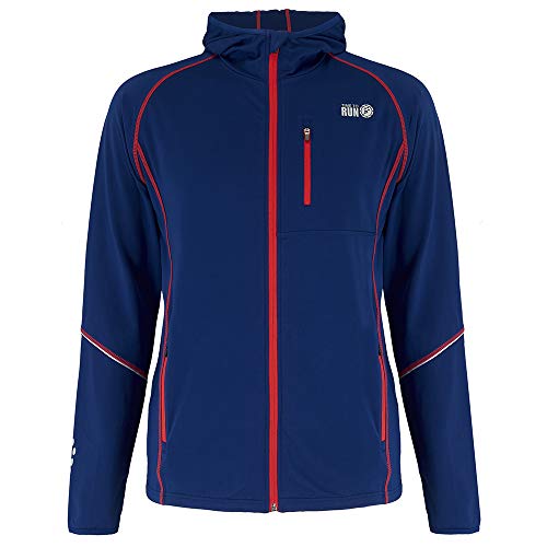 Time To Run Chaqueta Térmica Deportiva para Hombre con Capucha Running XL Azul Medianoche