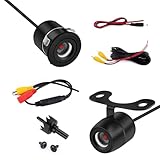 MLY 1 PC Flush Mount Backup Camera for Cars, 18.5mm Reverse Parking Camera, 170°Wide Angle Metal Housing Rear/Side/Front View, IP68 HD Night Vision Vehicle Camera,Universal for Most Cars (Black)