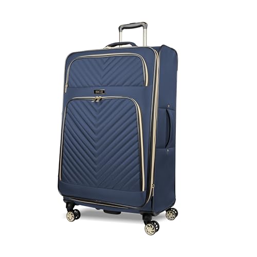 Image of Kenneth Cole REACTION Chelsea Chevron Quilted Luggage, Navy, 3-Piece Set (20 inch /24 inch /28 inch)