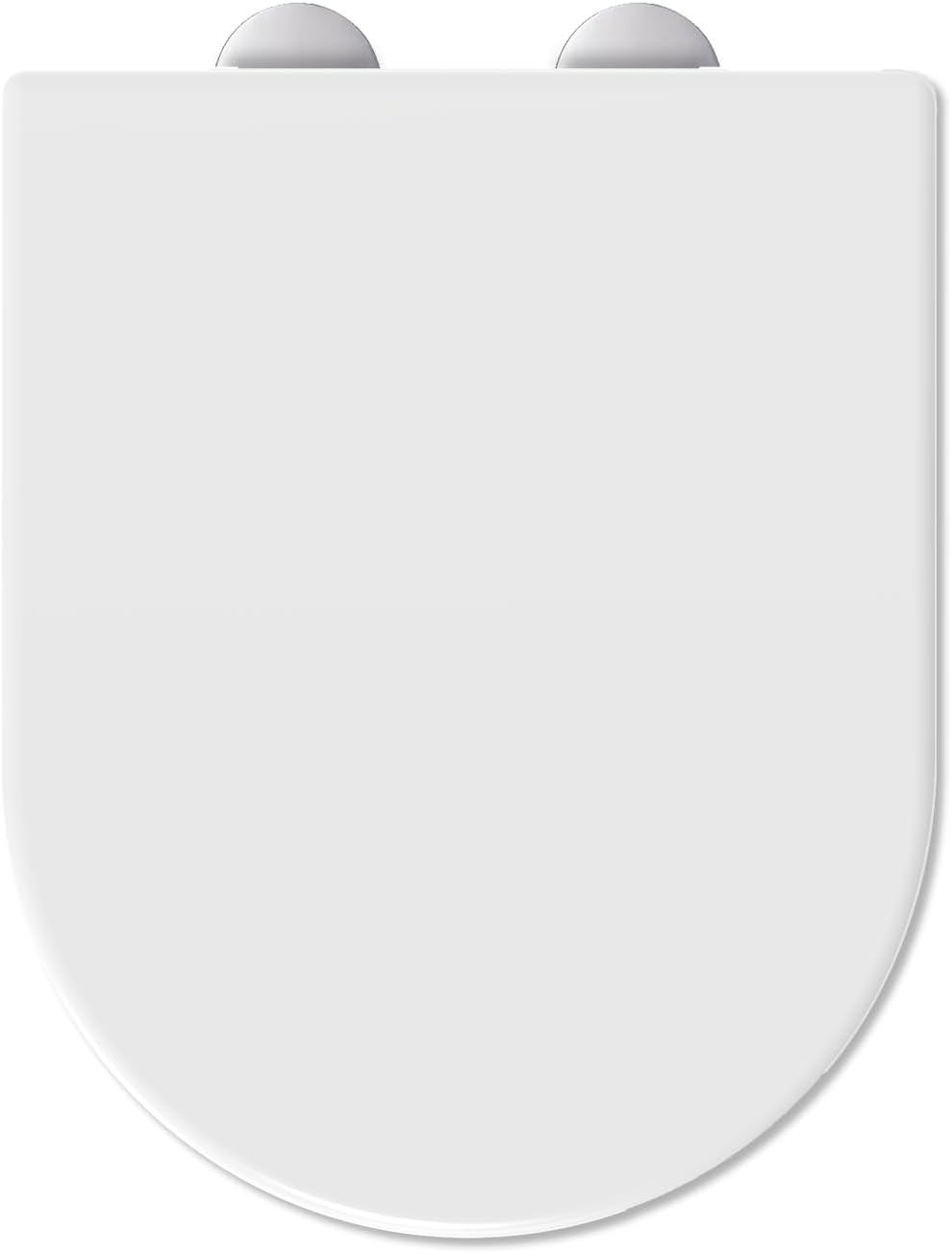 D-Shape Toilet Seat, Soft Close Loo Seat with Easy Top Fix, One Button Quick Release for Cleaning, Durable Urea Formaldehyde Material, White (Signature Series)