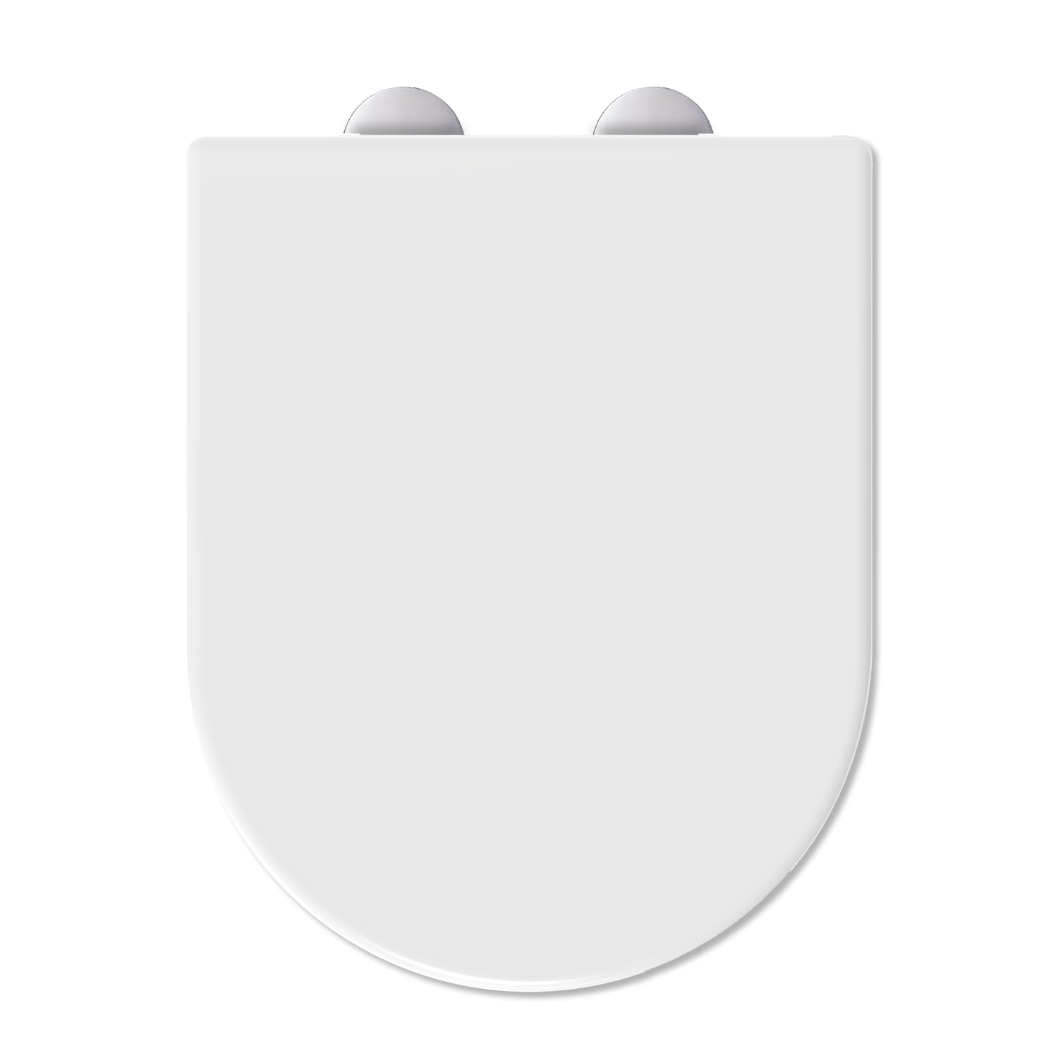 MASS DYNAMICD-Shape Toilet Seat, Soft Close Loo Seat with Easy Top Fix, One Button Quick Release for Cleaning, Durable Urea Formaldehyde Material, White (Signature Series)