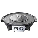 Food Party Hot Pot with Grill 2 in 1 Electric Smokeless Grill and Hotpot Pot Combo Korean BBQ Grill 110V 1700W - Image 2