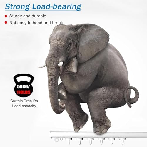 Low Profile Double Curtain Track | Adjustable Ceiling Mount Room Divider Rail, Cuttable Aluminum Rod for Home & Office (4ft-20ft) - Versatile, Easy Install, Sleek Design