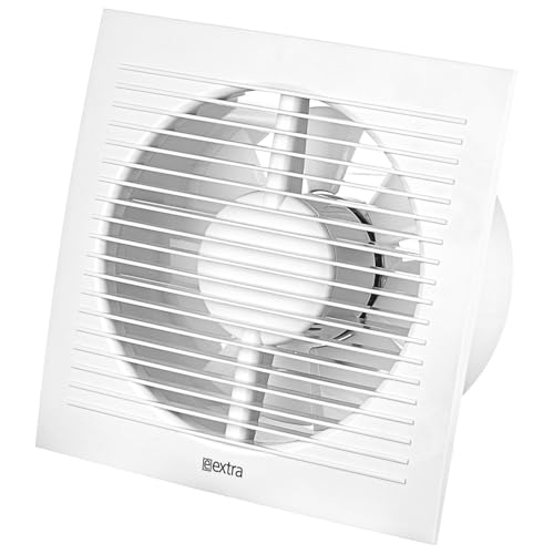 Steinberg14 White 150mm Bathroom Fan with Timer and Humidity Sensor - Bathroom Extractor Fan with Humidistat - Wall Ventilation Fan - 6 inch Exhaust Fan for Ventilation in Bathroom
