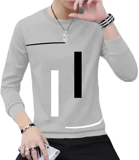 Tees Collection Round Neck Full Sleeves Stylish Men's Printed Tshirt