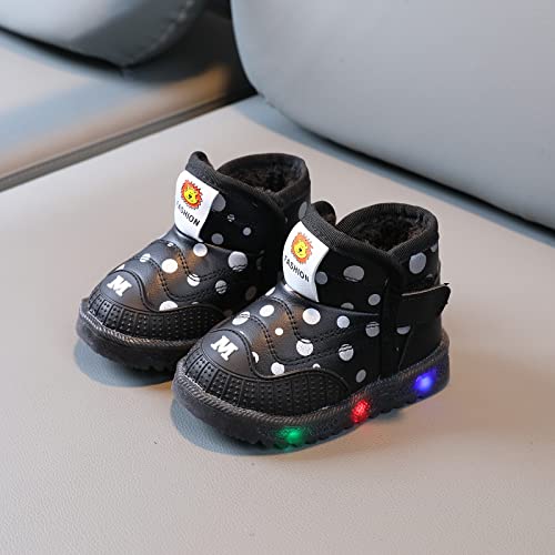 EnJoCho Little Girls Comfortable Shoes Light Boys Warm Luminous Cotton Boots Girls Children Kids Led Shoes Baby Ankle Shoes2