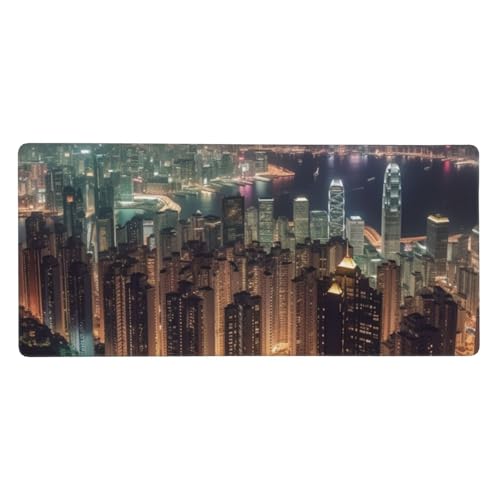 Tapis de souris XXL Hong Kong grand format pour clavier gamer