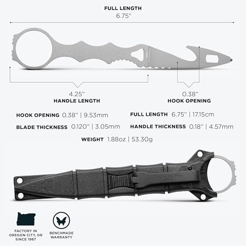 Benchmade - SOCP 179 Rescue Tool with Black Sheath, Hook, Oxygen Wrench, and Carbide Glass Breaker (179GRY)