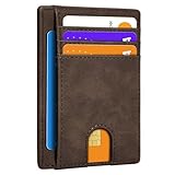XZVXZV Slim Minimalist Wallet for Men,Front Pocket Wallet RFID Blocking Small Thin Credit Card Holder,ID Card Case Gift for Men Coffee