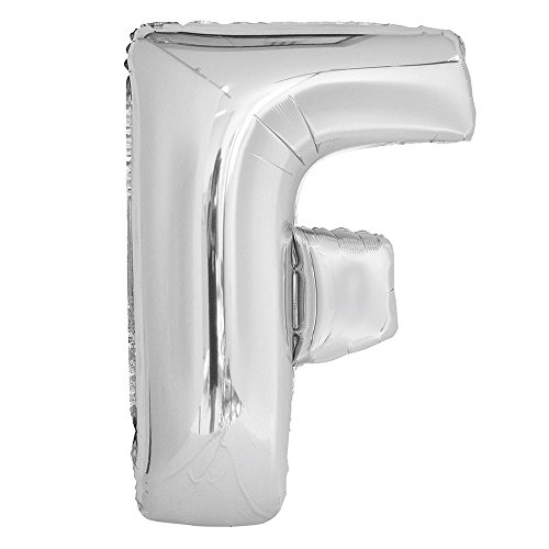 Ballon Géant Lettre F Argenté au Reflet Miroir Élégant 86 cm