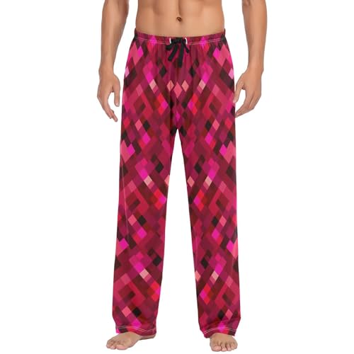 GuoChe Mens Pajama Bottoms Cotton Mens Pj Pants with pockets for Winter Christmas Gifts Small