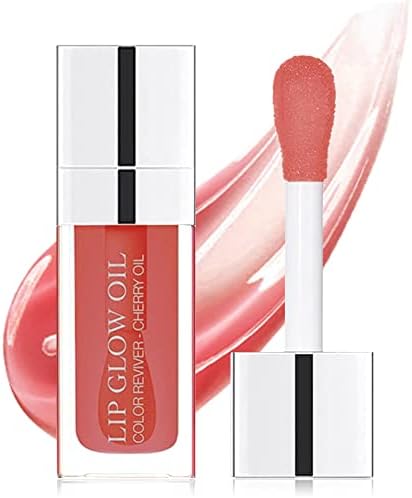 Charm Kiss Hydrating Lip Glow Oil, Moisturizing Lip Oil Gloss Transparent Plumping Lip Gloss, Transparent Toot Lip Oil, Korean Fashion Lip GlossLip Oil Tinted for Lip Care and Dry Lips-Rosewood