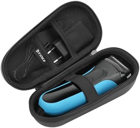 Yinke Case for Braun Series 3/ Series 5, 3040s, 3010S, 5018s, 5140s Electric Razor Shaver, Hard Travel Case Protective Cover Storage Bag (Black interior)
