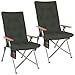 Homecall Campingstuhl Faltbar 150kg Belastbar Hochlehner Luxus Klappstuhl Camping Stuhl mit 4 Positionen Verstellbar mit 4,5cm Dicke Gepolstert Angelstuhl für Garten Balkon Wohnmobil (2, Dunkelgrau)