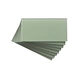 Aspect Peel and Stick Backsplash Fresh Sage Glass Backsplash Tile Sample for Kitchen and Bathrooms (3