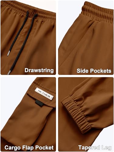 Image of JEMLDL Mens Cargo Joggers Pants Elastic Waist Drawstring with Flap Pockets Techwear Pants for Men