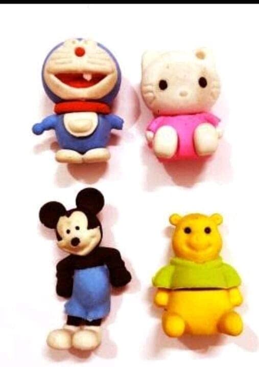 NEUF MART Mickey and Doraemon Erasers Pack of 4 Pen Pencil Eraser Set Stationery for Kids Easy to Carry in Pencil Box | Children Love to Use Erasers (B0C5F3V71N) Amazon Price History, Amazon Price Tracker