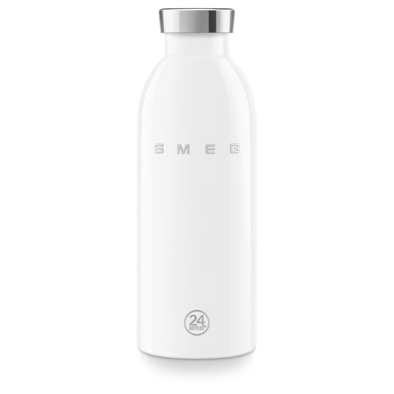Smeg 24Bottles Lightweight And Leakproof Clima Bottle, Stainless Steel, 500Ml, White