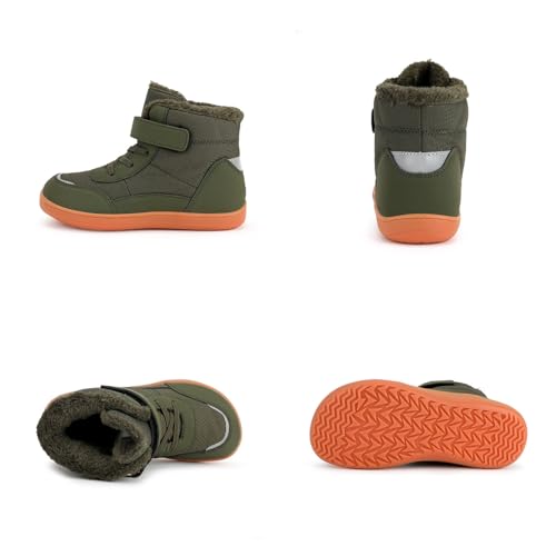 IWIHMIV Boys Winter Boots Lightweight Kid Outdoor Short Boots Girls Comfortable Soft Bottom Warm Walking Shoes4