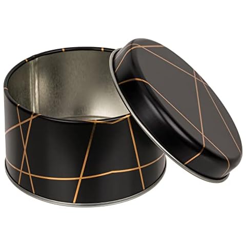 Boîte métallique hibuy design rayures dorées Cover