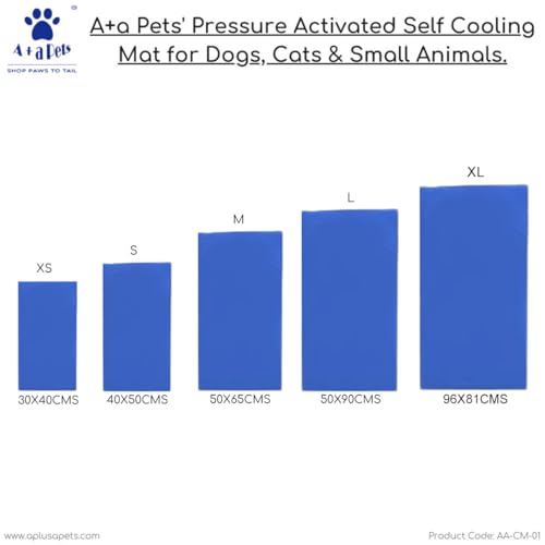 Image of A+a Pets' Pressure Activated Self Cooling Mat for Dogs, Cats & Small Animals | No Water No Refrigeration, Summer Relief | Non-Toxic Pad Stay Cool Indoor & Outdoor (M)