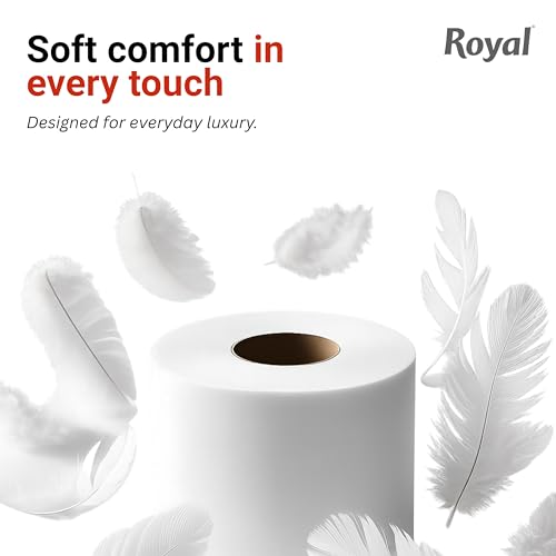 Image of Royal Toilet Tissue Paper Roll | 1200 Pulls (300 x 4 Rolls) | Tissue Paper Roll, Toilet Paper Roll 2-Ply Soft & Strong Bathroom Tissue | Highly Absorbent & Hygienic Toilet Paper
