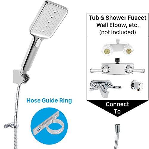 Rv Shower Head With Hose And On Off Switch, Water Saving And High Pressure Shower Head With Hose Guide Ring And Shower Holder For Rv, Camper, Van, Travel Trailer, Motorhome And Boat, White #TOP4