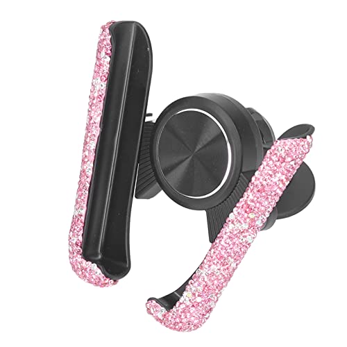 Adjustable Auto Cell Phone Mount, Rhinestone Universal Adjustable Convenient Bling Car Phone Holders for Automobile Decoration for Girls for Women(pink)