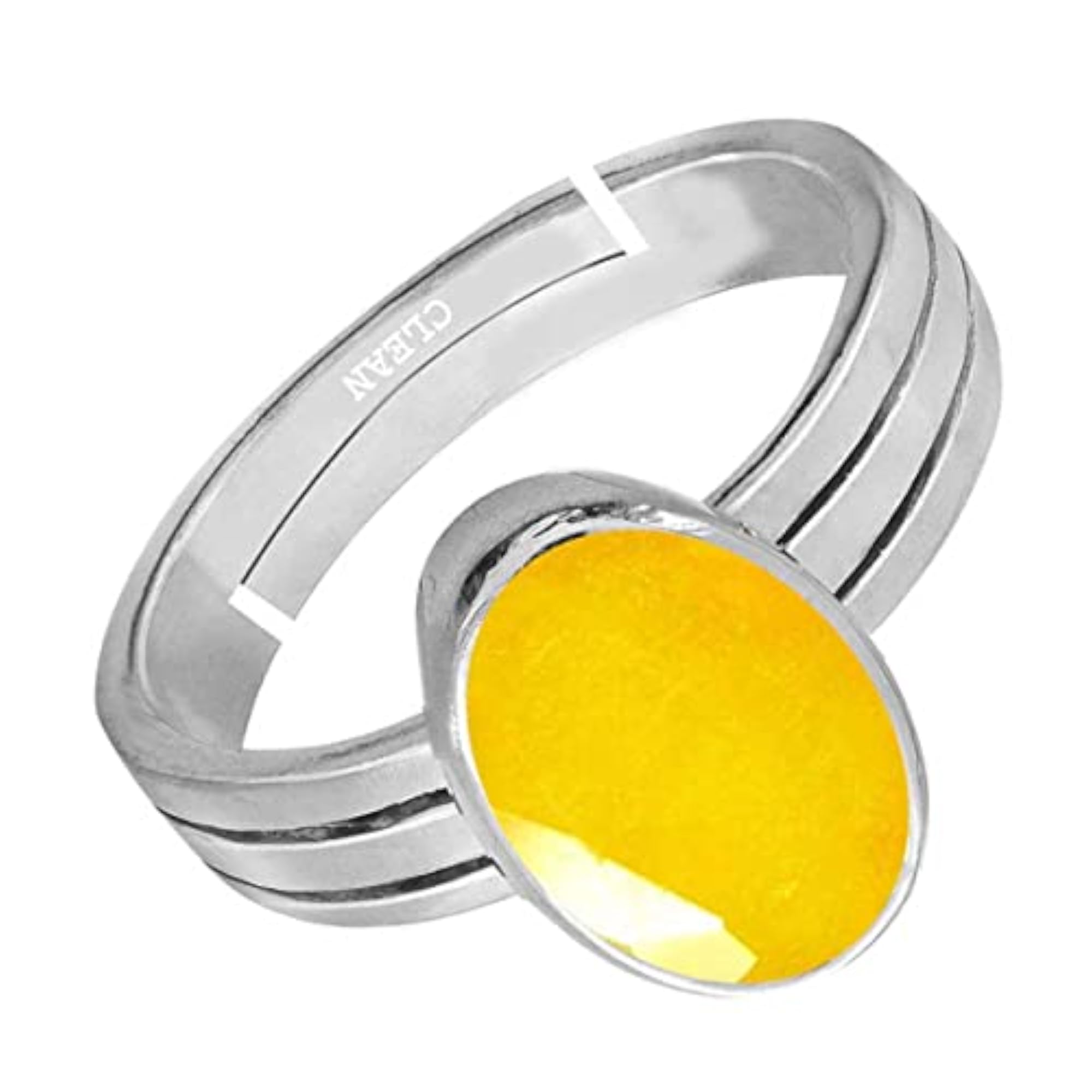 5.25 Ratti Sapphire/Pukhraj Adjustable Ring, 925 Sterling Silver