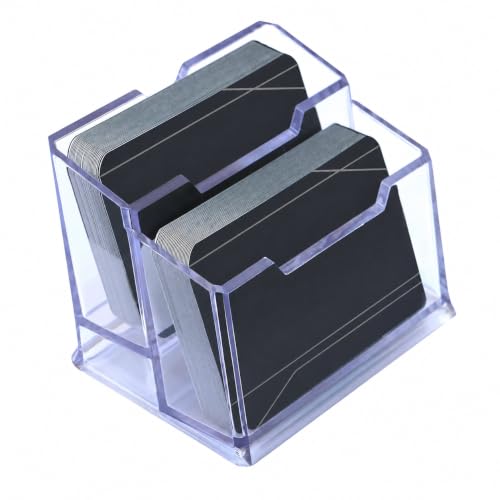 Image of DAHSHA 2-Tier Acrylic Visiting Business Card Holder Display Stand