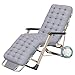 Produktbild Liegestuhl, Übergroße gepolsterte Schwerelosigkeit Stuhl für schwere Menschen, Faltbare einstellbare Sun Lounge Recliner für Patio Garden (grau)
