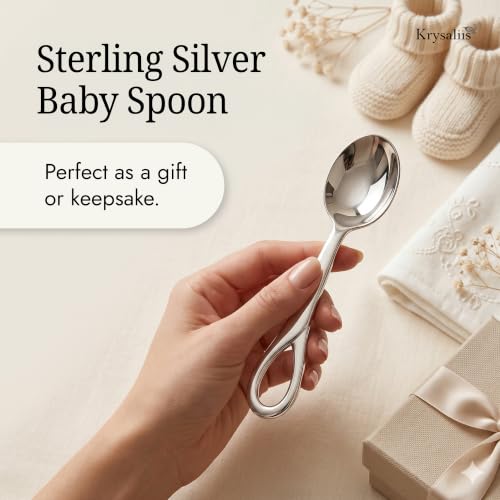 Image of Sophie 925 Sterling Silver Baby Feeding Spoon | Food grade, engravable, gift boxed, baby shower, christening