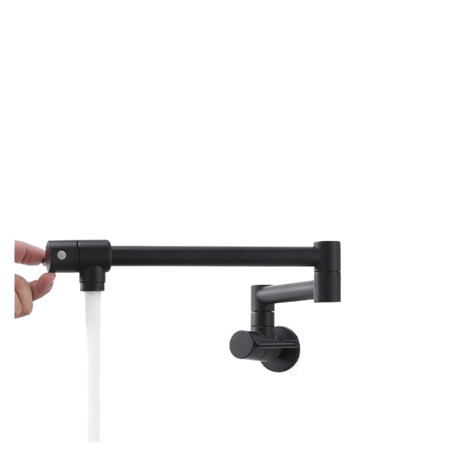 ZQFHSX Pot Filler Faucet Single Cold Folding Extended 360 Degree Fold Kitchen Sink Tap for Most Scenarios(Black)