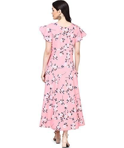 Image of Oomph! Crepe a-line Dress (md129 Rose Pink