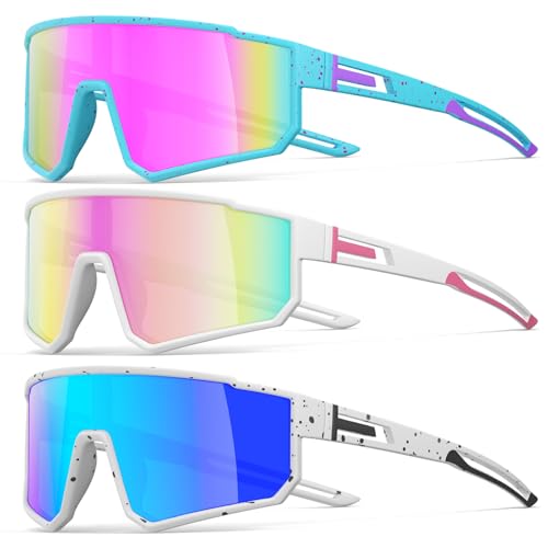 3 Pack Polarized Running Sunglasses for Women Mens Sunglasses UV Protection for Pit Viper Cycling...